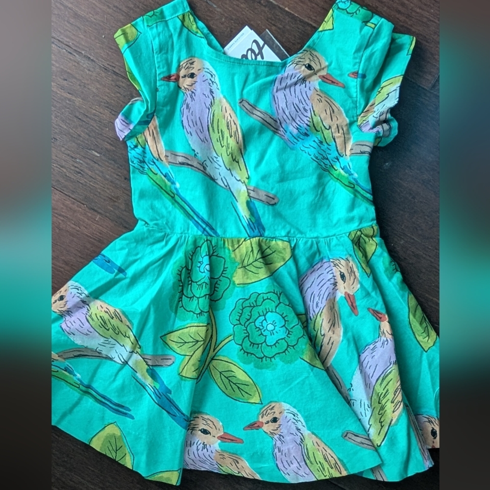 Vibrant Bird Print Dress